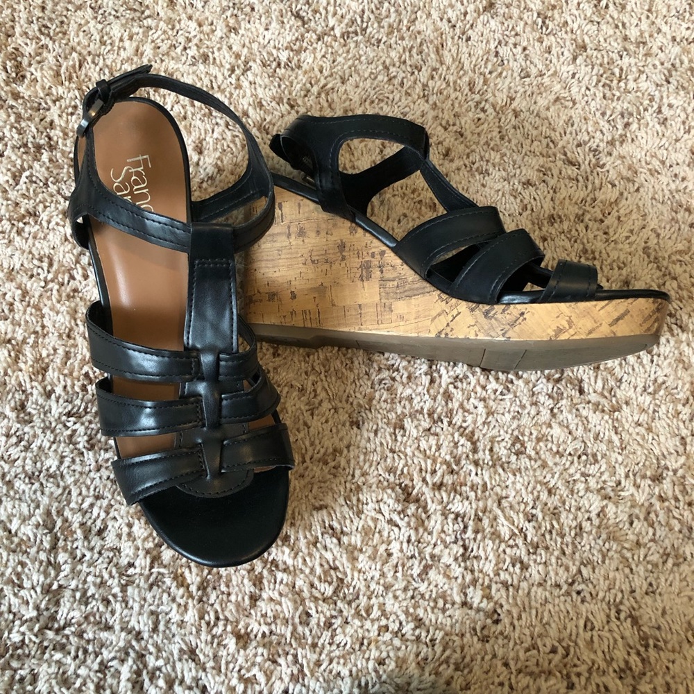 Franco Sarto Black Wedges  size 8